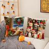Cute Animals Celebrate Christmas Pillow Case Silky Short Plush With Invisible Zipper Dustproof Sofa Cushion Cover
