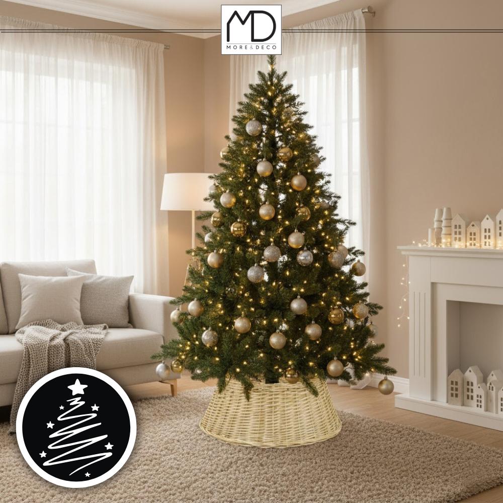 Osłona Na Doniczkę Wiklinowa Pod Choinkę Na Święta Stojak Wiklina Kosz Beż MORE&DECO