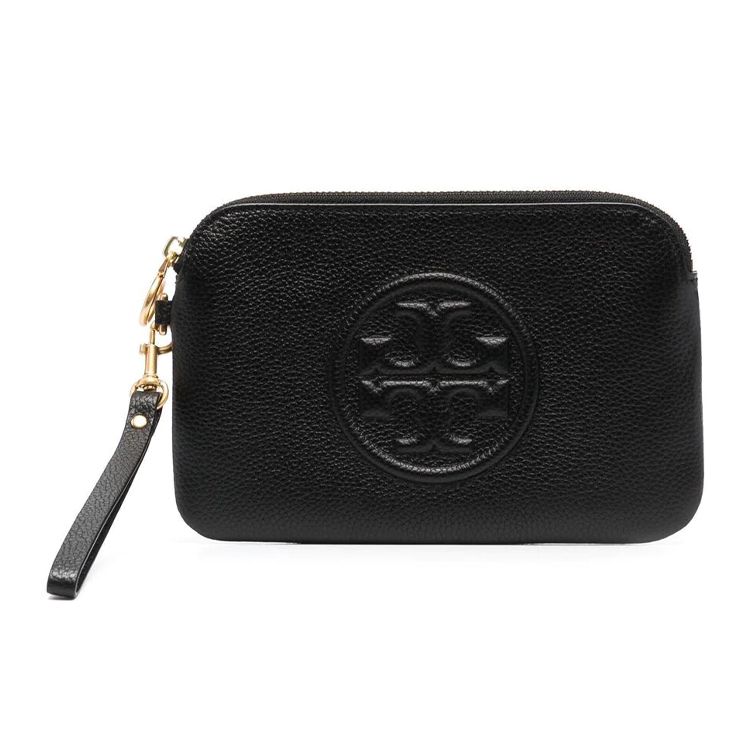 

Tory Burch Perry Bombé Wristlet Women Clutch Black 79397-001 Basic Set (Bag+Dust Bag)