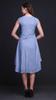 Bimba Blue Clover Leaves Floral Printed Ladies Sleeveless Round Neck Summer Dress Casual
