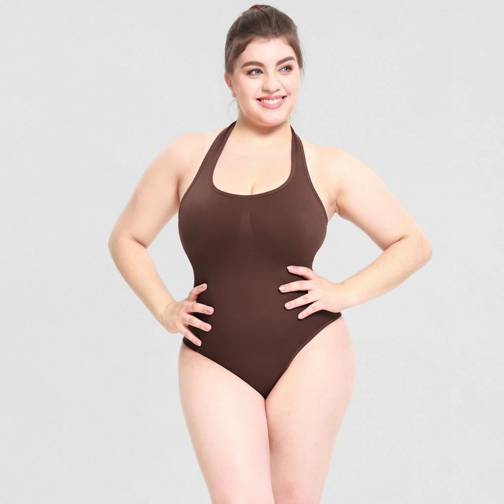 Women Halter Neck Bodysuit Women's Sexy Halter Neck Sleeveless Thong Bodysuits Tops