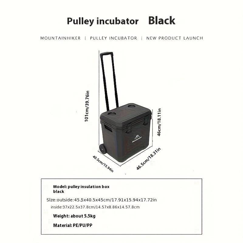 38L Outdoor Refrigerator with Wheels Portable Insulated Box BBQ Car Insulated Box Refrigerator Trolley Refrigerato