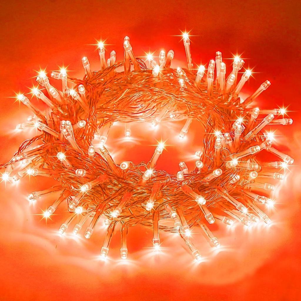 (Pack of 10, Orange) 38 LED 10.5M Copper Power Pixel String Light | 360° Fairy Serial Jhalar Lights for Home | Diwali Lights for Decoration, Christmas