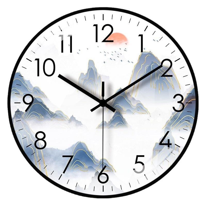 14-inch 35cm new Chinese style living room dining bedroom decoration mute clock wall decoration wall hanging clock