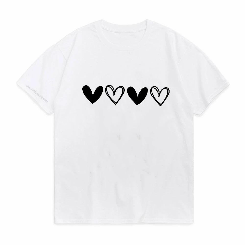men women tshrit Four Love Prints Graphic shirt top Sports casual round neck short sleeved T shirt