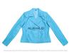 AL KHALID New Motorcycle Biker Stylish Blue Women's Handmade Real Lambskin Leather Jacket