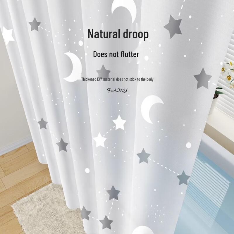 Handun Premium Thickened EVA Semi-Transparent Shower Curtain