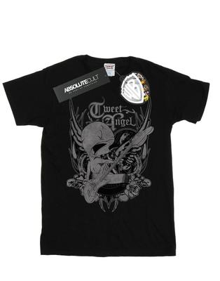 Camiseta feminina de algodão Tweety Pie Rock