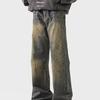 Jeans Men's Loose Straight Wide Legs American High Street Vibe Pants Trendy Brand Ruffian Handsome Trousers Washed and Wear-resistant