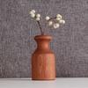 Minimalist Wood Dried Flowers Vase Vintage Style Elegant Solid Wood Pot Small Planter Home Office