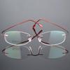 Anti Blue Light Titanium Alloy Framless Oval Myopia Glasses Women Rimless Prescription Lady Eyeglasses 0 -0.5 -0.75 To -6.0