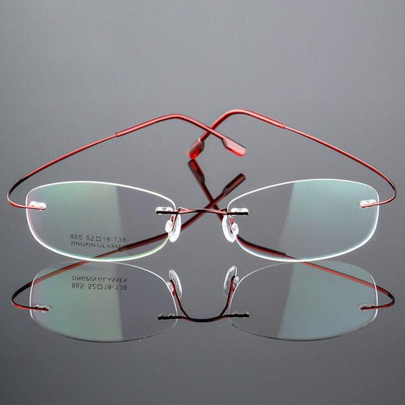 Anti Blue Light Titanium Alloy Framless Oval Myopia Glasses Women Rimless Prescription Lady Eyeglasses 0 -0.5 -0.75 To -6.0