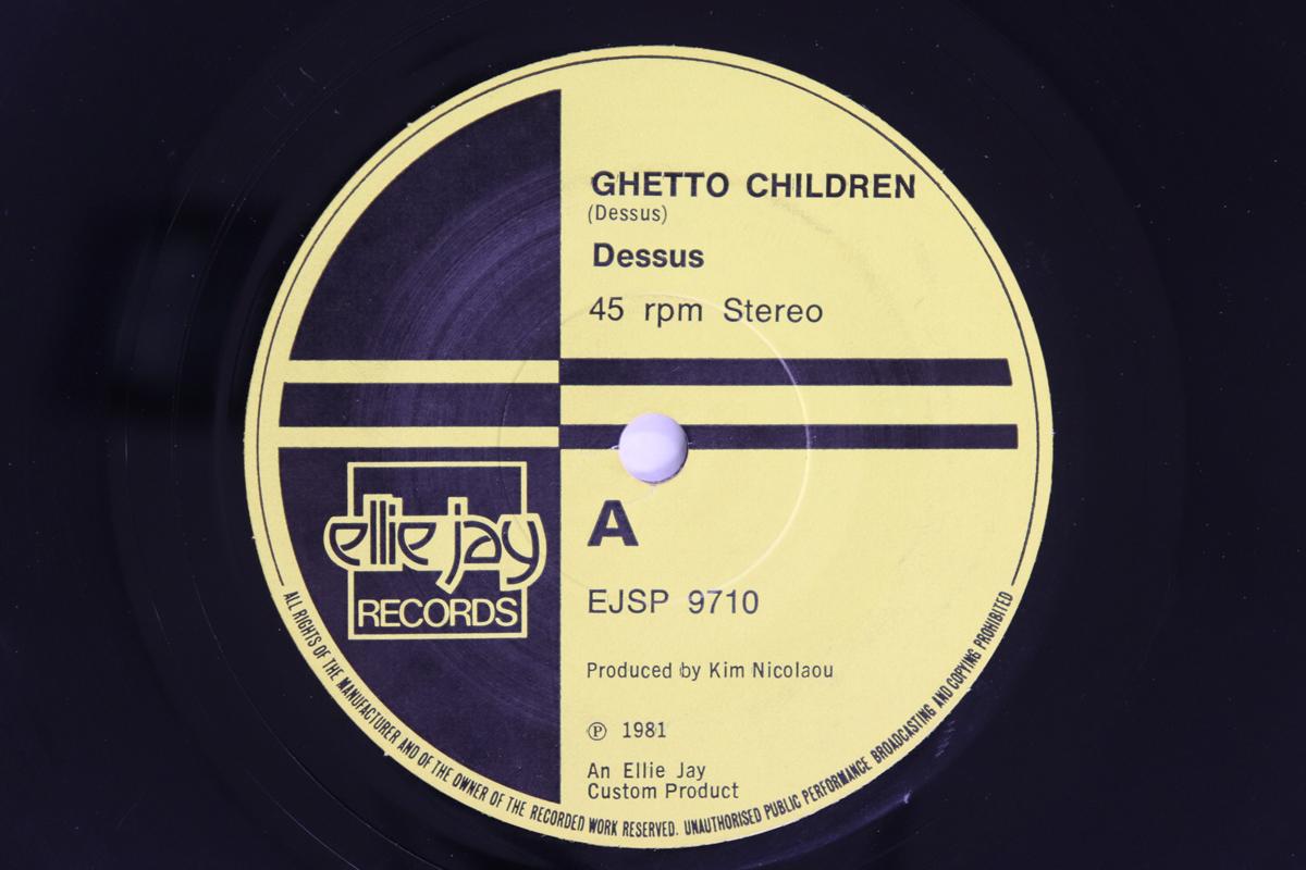 7inch Record DESSUS  Ghetto Children  Dessus Jammin EJSP9710 ELLIE JAY RECOR 1981 UK Reggae Ska  Dub Used
