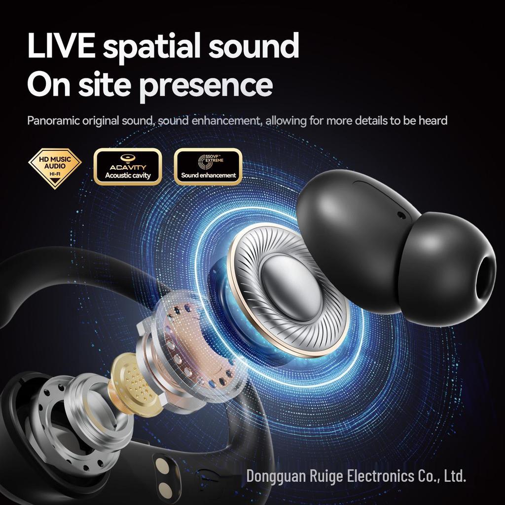 Smart M144 Ear Hook Semi-in-ear Bluetooth Earphones with Dual Digital Display
