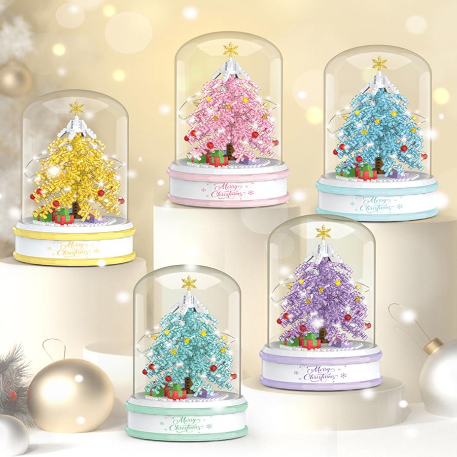 Children'S Puzzle Puzzle Toys Crystal Christmas Tree Music Boxes Assembly Building Blocks, Toys Christmas Gifts