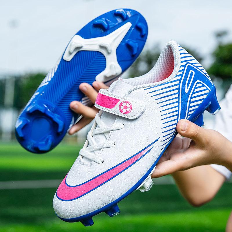 2025 Summer and Autumn New Low-top Velcro Football Shoes Big Children's Game Long Nails Broken Nails Training Football Shoes