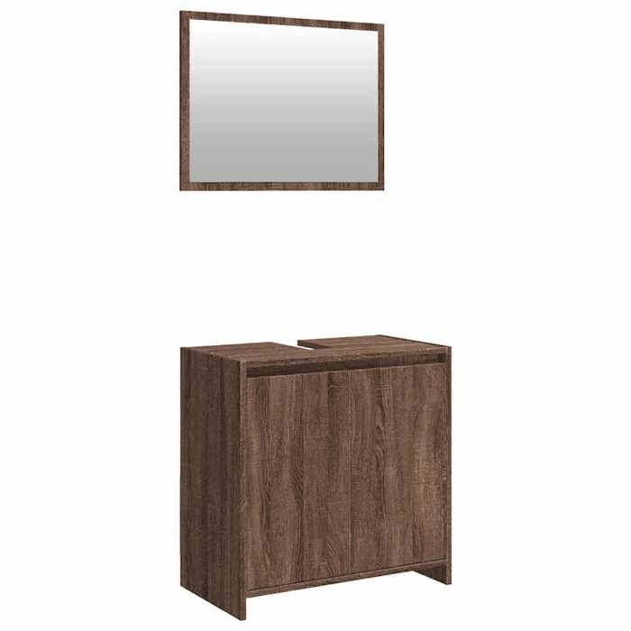 VidaXL Ensemble de meubles de salle de bain 2 pcs Chêne marron, armoire de salle de bain, armoire de bain, meuble-lavabo de 835699