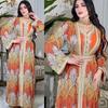 AB315 Long Sleeve Rhinestone Jalabiya Set