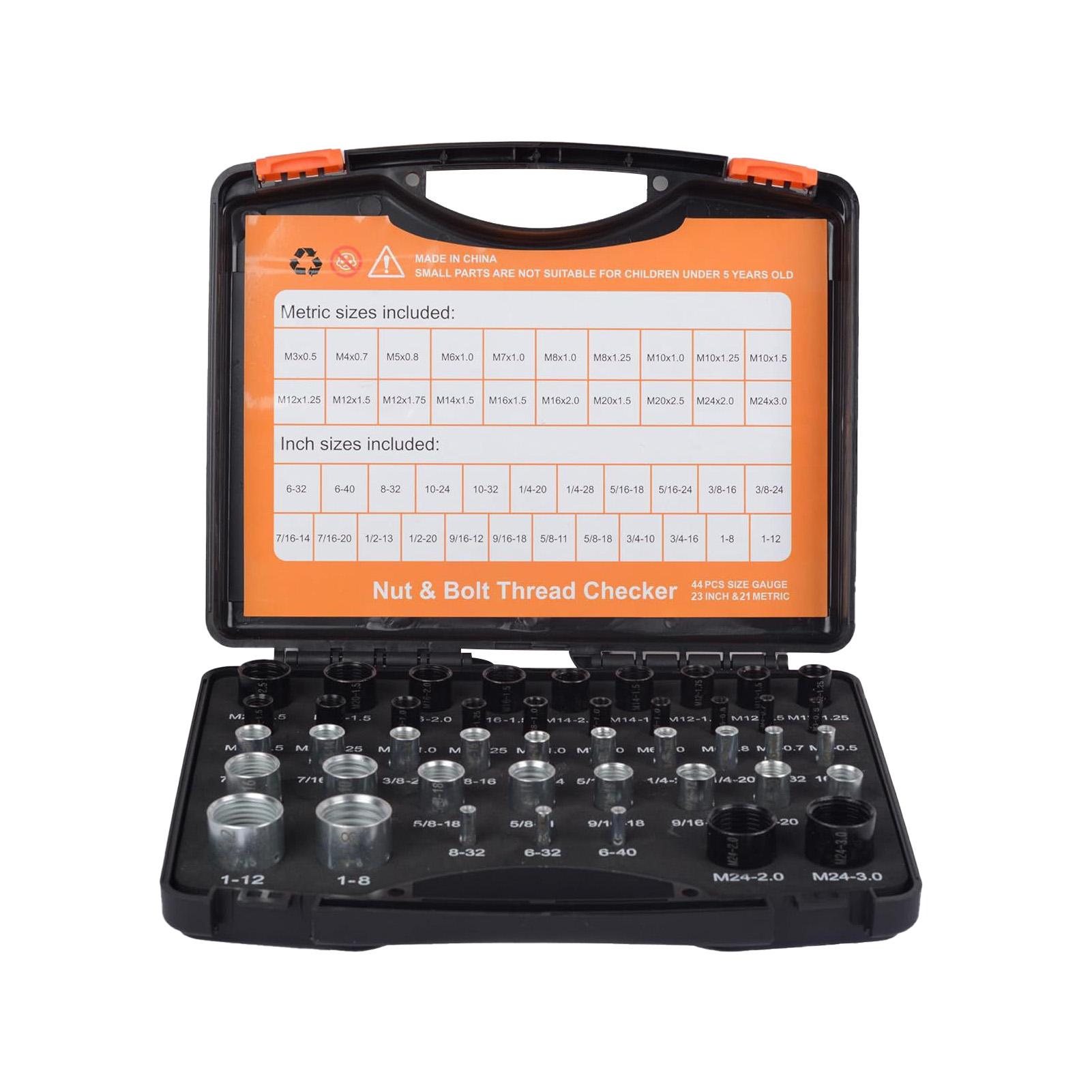 

Набор для проверки резьбы 23 шт. Имперский калибр 21 шт. Метрический калибр Идентификатор размера резьбы гаек и болтов для