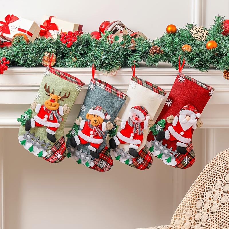 Christmas Stockings Large Capacity Christmas Socks Santa Claus Snowman Christmas Tree Decorative Bag Candy Bags Xmas Gifts Bags