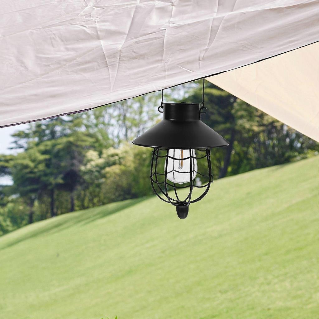 1pc Yard Solar Hanging Light Decorative Light Villa Hanging Light (Black)