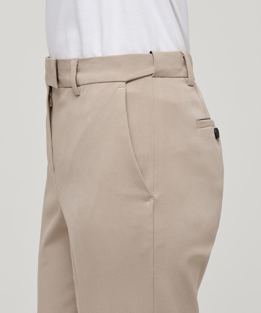MUSINSA STANDARD WOMAN Women'S Slim Straight Hidden Elastic Waist Slacks [Beige]