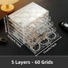 Earrings Organizer, 5 Drawer Jewelry Organizer, Acrylic Jewelry Organizer, Stand Compartment Transparent Display Organizer