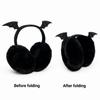 Gothic Foldable Plush Earmuffs Devil Horn Thermal Earmuffs Faux Fur Ear Warmers  Winter Outdoor Use