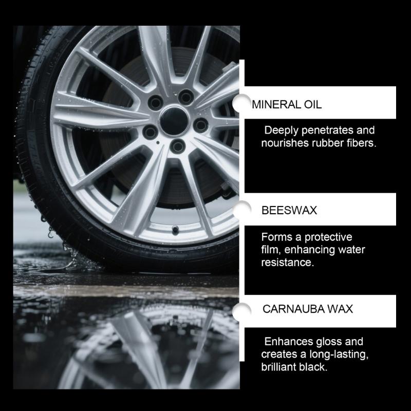 Gel Brillant pour Pneus Brillance Longue Durée Revêtement Protecteur Imperméable Rénovateur de Pneus pour Voiture Moto Camion