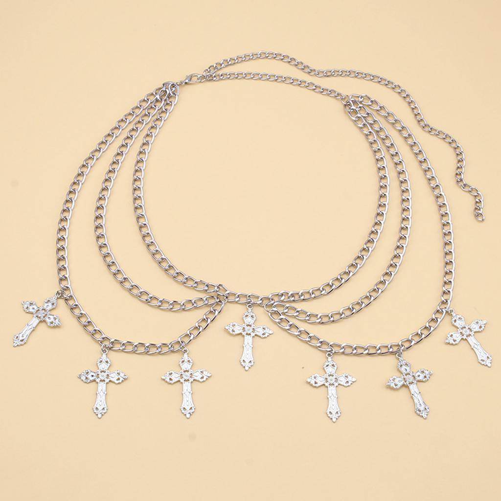 Waist Chain Hot Pants Multilayered Chain Sexy Metallic Cross for Party/Club for Banquet Costume Jewelry Waist Belt