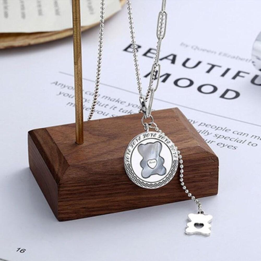 [Onoma] Onm 925 Sterling Silver Necklace Moonlight Bear N326 Bear Necklace (29546467)