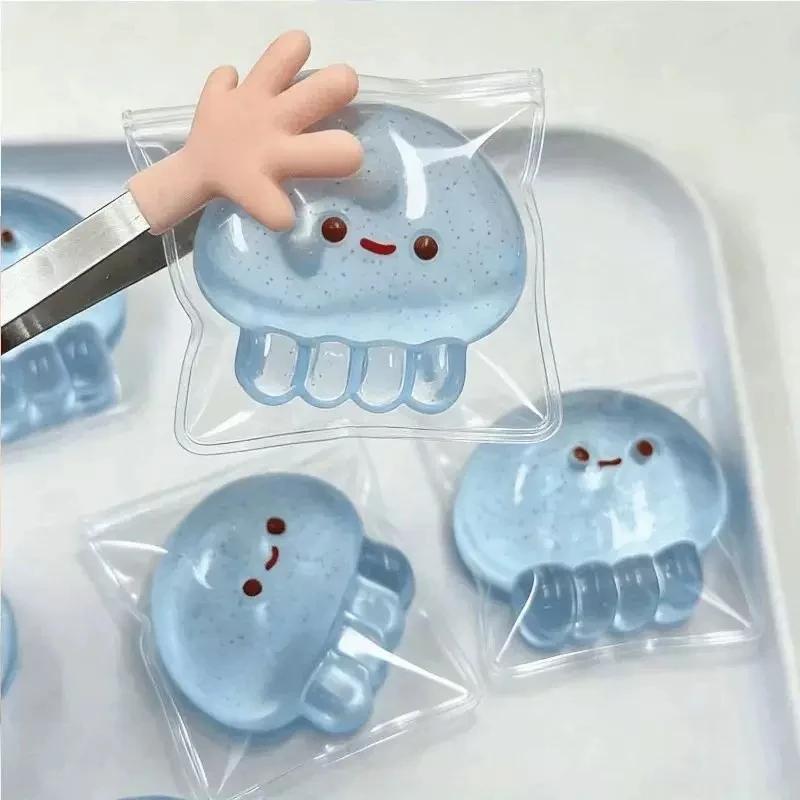 Cute Taba Sensory Fidget Toy Jellyfish Squishy Relief Soft Slow Rising Squeeze Ball Anxiety Pull Focus Desk Accessory Toy Gift
