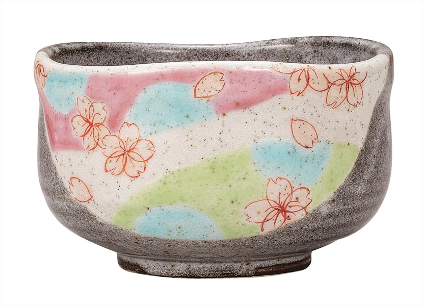 Kutani ware Iwataya Matcha bowl, Hanamai K9-857