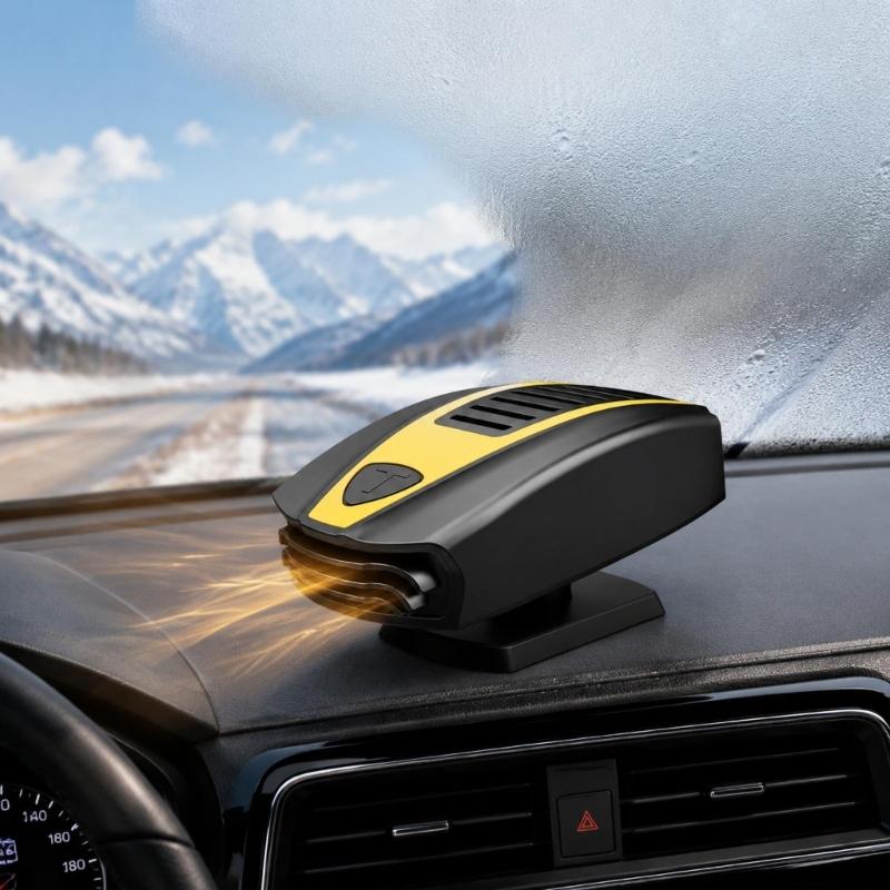 Dashboard Car Defroster 12V 150W Heater Fan with Wide Vent Outlet for Windshield Visibility and Winter Commute Use