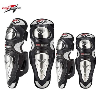 4Pcs PRO-BIKER P19 Stainless Steel Knee Elbow Guards Men Off Road Leg