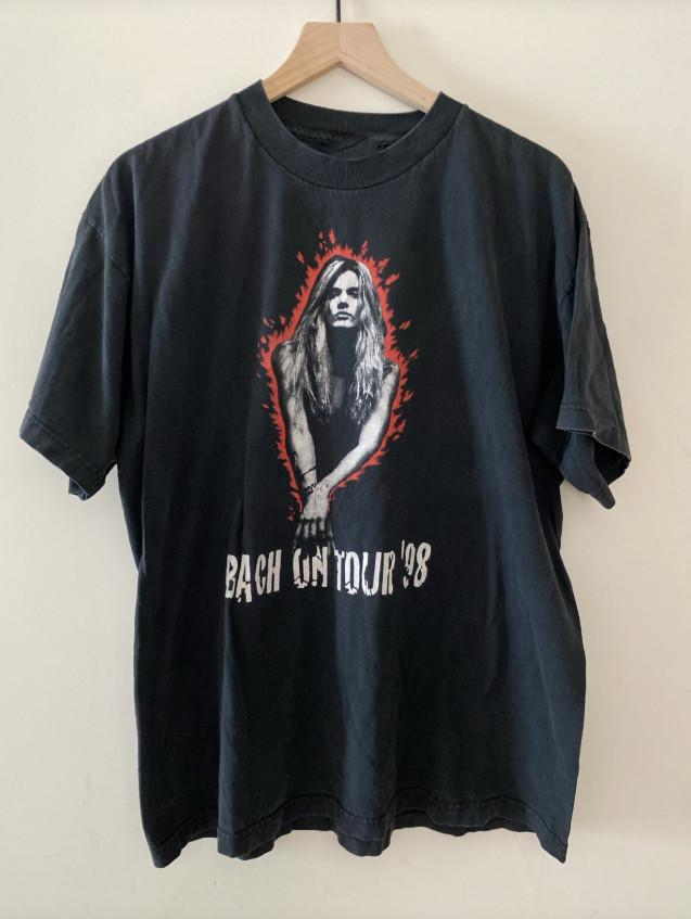 Vintage Sebastian Bach bach On Tour Unisex Black T-Shirt Full Size RI_174 Unisex T-Shirt L