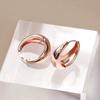 [Luvre Paris] Remi Simple Hoop Earrings - Pink Gold