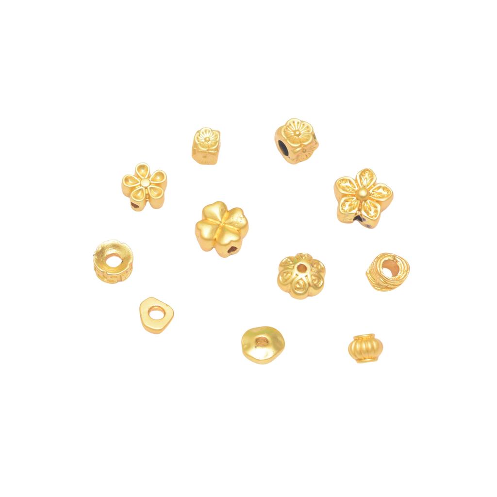 100 Stück Farberhalt Antike Goldperlen Sechs-Zeichen-Mantra-Muster Lose Perlen Laternenperlen Perlen DIY Handgemachtes Armband Zubehör Perlen