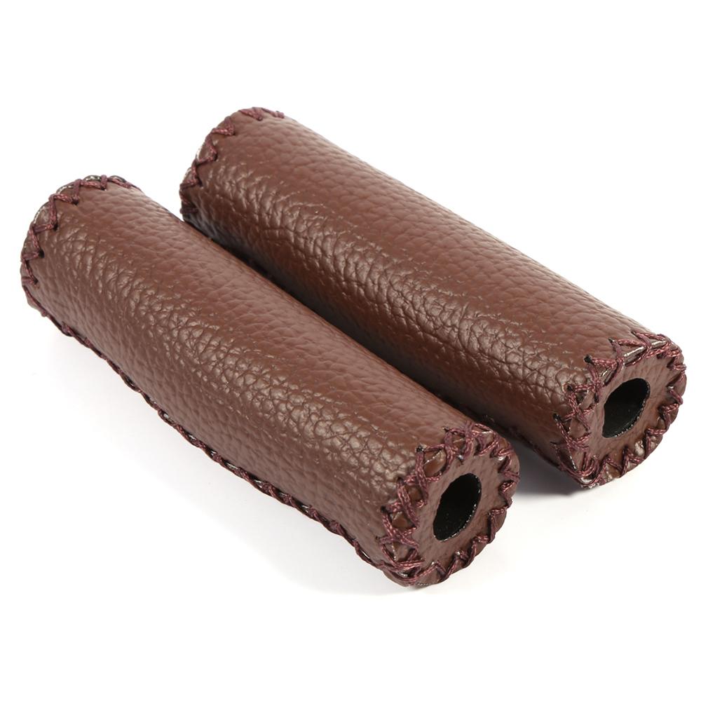 Leather Leather Bicycle Grips Retro Cycling Grip Bicycle Handlebar Grips Vintage Bicycle Grips