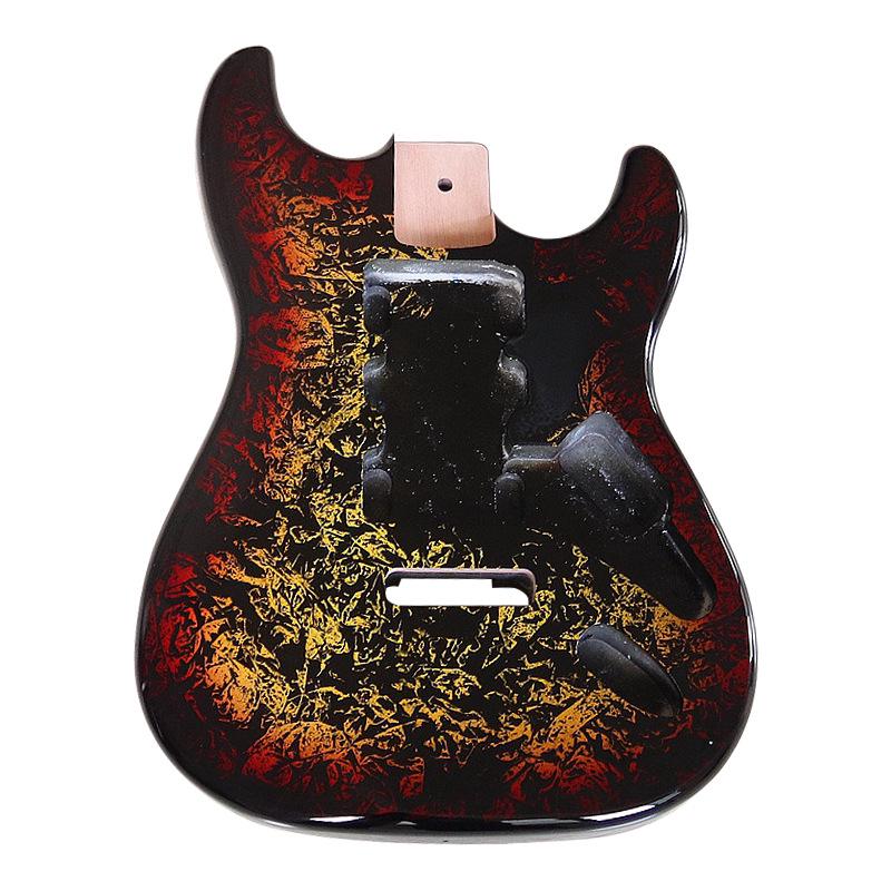 Gradient Rot-Gelber E-Gitarrenkörper: Glänzendes DIY-Modifikationszubehör