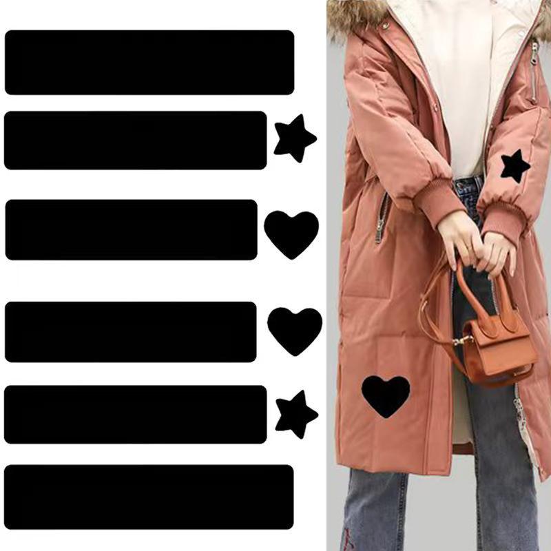 1Set No Ironing Stickers Patches Down Jacket Universal Black Self Adhesive Patcher Repair Washable Sewing Fabric Diy Fix Patch