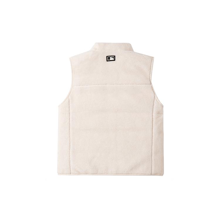 MLB New York Yankees Down Vests Unisex Ecru Stand Collar Moderate Reversible 3ADVB0326-50CRS