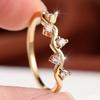 Charming Three Colors Available Wave Zircon Band Ring for Women Daily Wear and Party