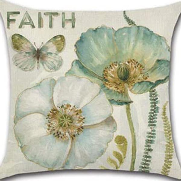 Retro Plant Floral Print Linen Pillow Case Home Living Room Sofa Car Cushion Pillow