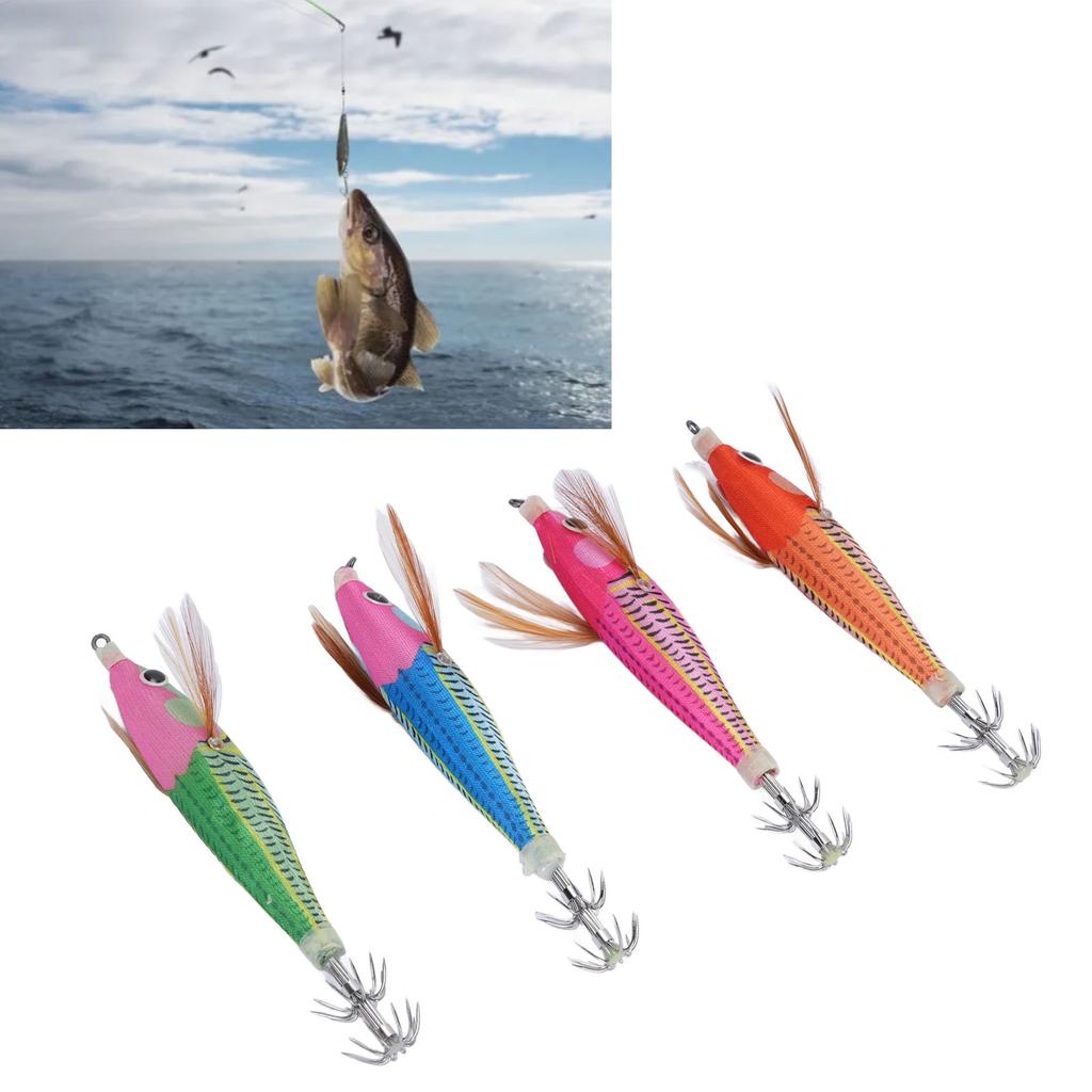 Squid Floating Jig Hooks Plastic and Stainless Steel Streamlined Body Squid Jigs Umbrella Hook for F