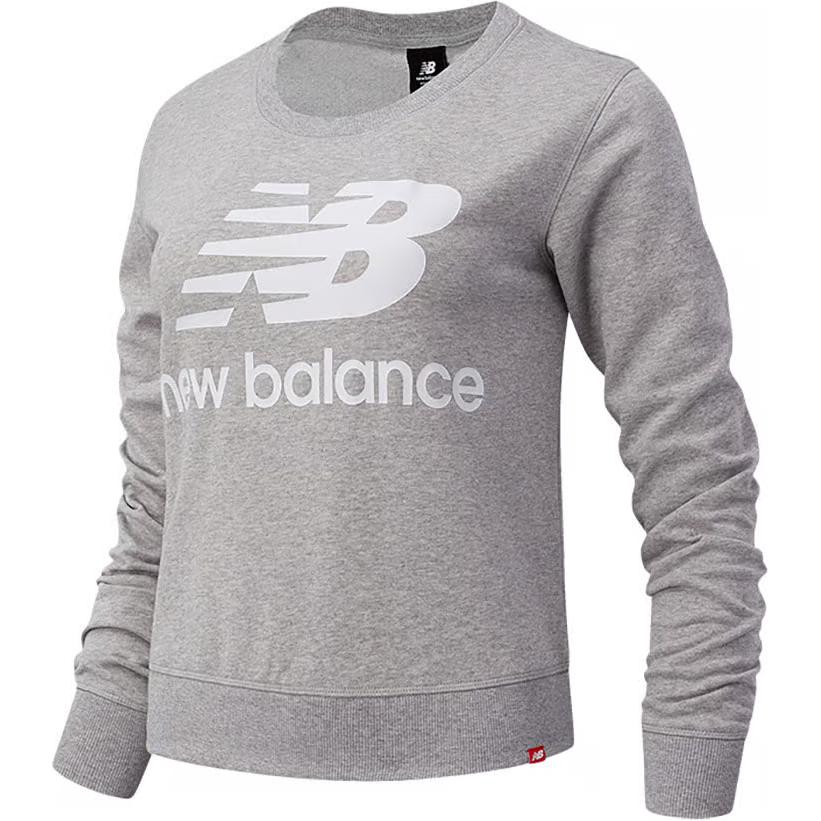 New Balance Sweatshirts Women s Light Gray Crew Neck Moderate Regular WT03551-AG M