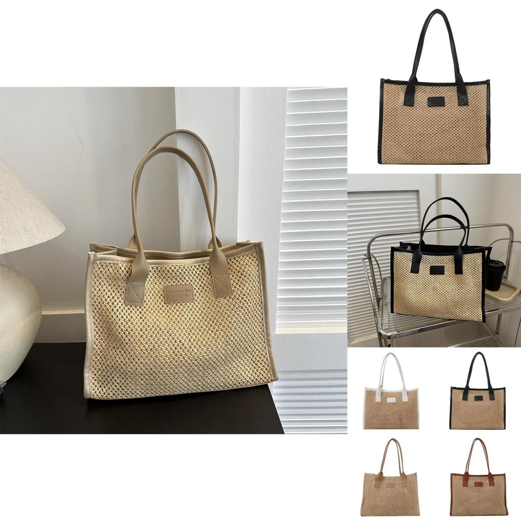 Trendy Summer Street Style Handbag Chic Hollow Out Woven Bucket Bag For Women