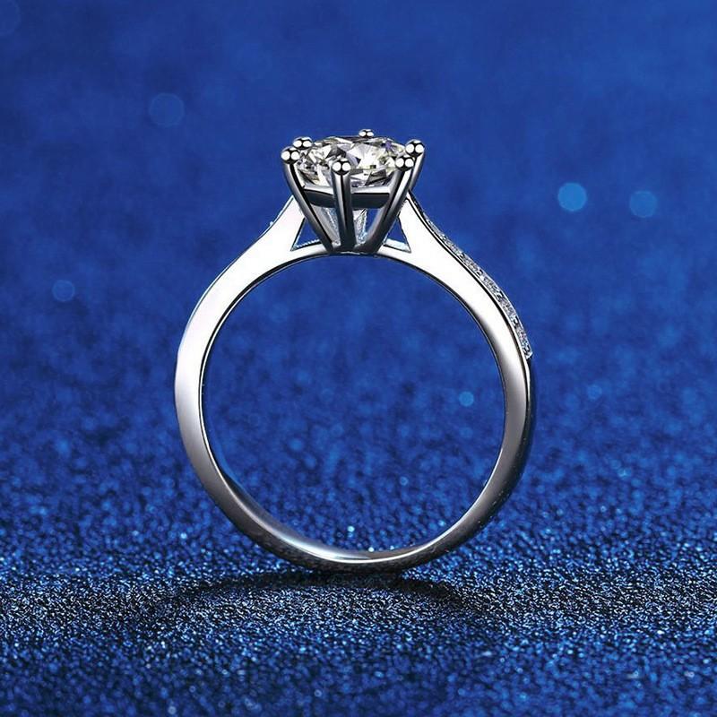 D VVS1 Moissanite 925 Sterling Silver Ring Classics for Women Man Wedding Jewelry Engagement Imitation Diamond Fashion Gifts