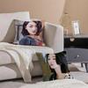 Fashion Elegant Chinese Actress ZZhou Dongyu Cushion Cover Pillowcase Short Plush Invisible Zipper Room Sofa Cushion Cover