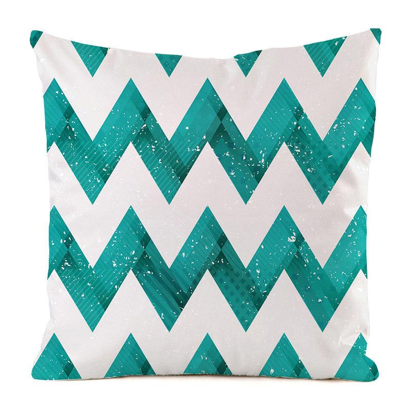 Nordic Geometric Colored Waves Digital Printing Short Plush Pillow Covers for Car Sofa Office Cushion Cover Home Goods